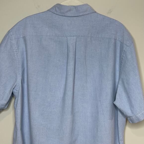 Ralph Lauren Blue Button Down Dress Shirt Size XL Slim Fit Short Sleeves - Picture 8 of 9